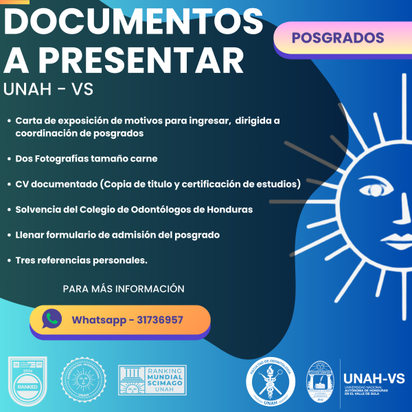 DOCUMENTOS A PRESENTAR POSGRADOS UNAH VS2