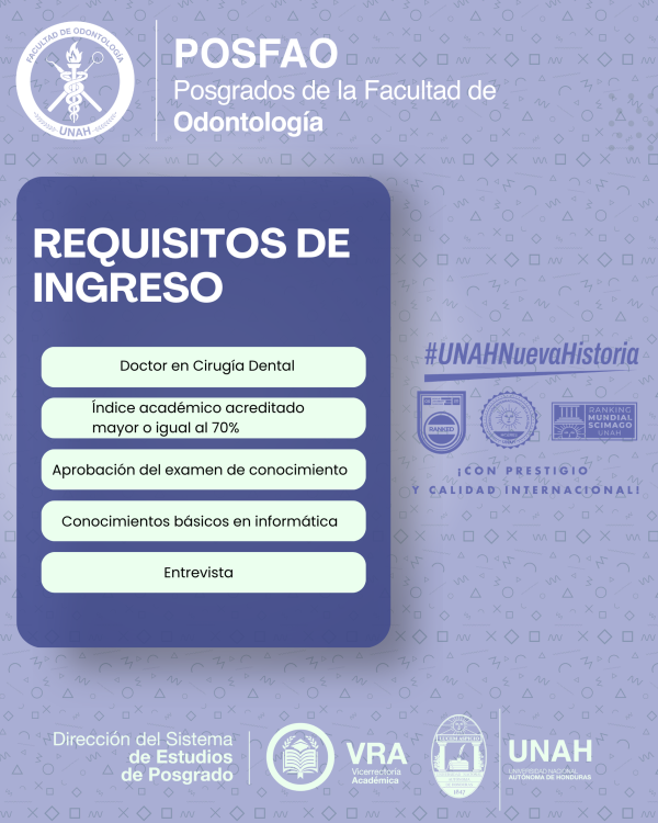 REQUISITOS DE INGRESO POSFAO